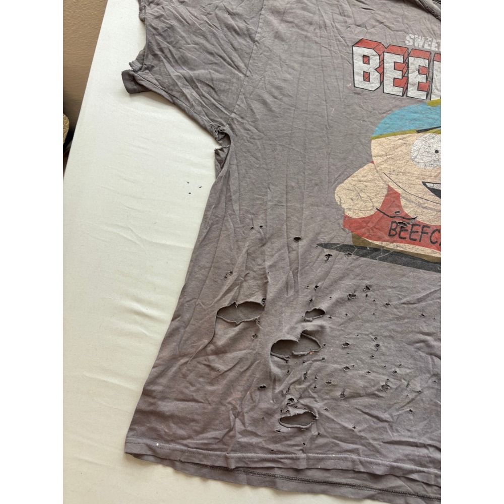 South Park Beefcake Cartman Distressed T-Shirt Grey 4XL Fifth Sun 2010 Thrashed - Picture 5 of 7